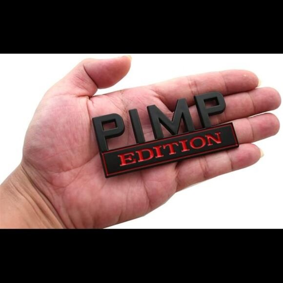 2 Pack Pimp Edition Car Side Rear Front Hood Trunk Door Fender Bumper Emblems - Picture 6 of 7